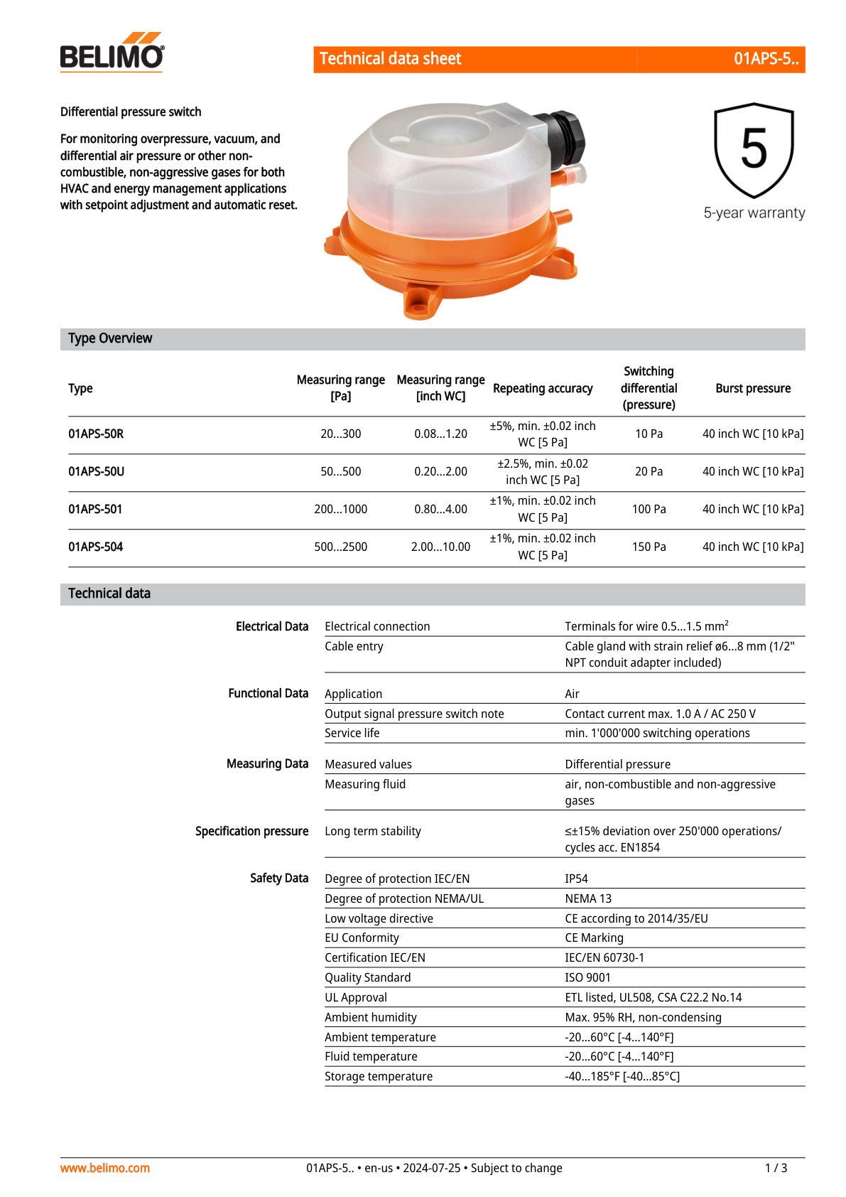 01APS 5 Datasheet
