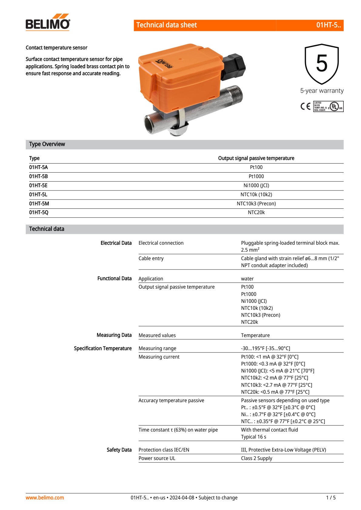 01HT 5 Datasheet
