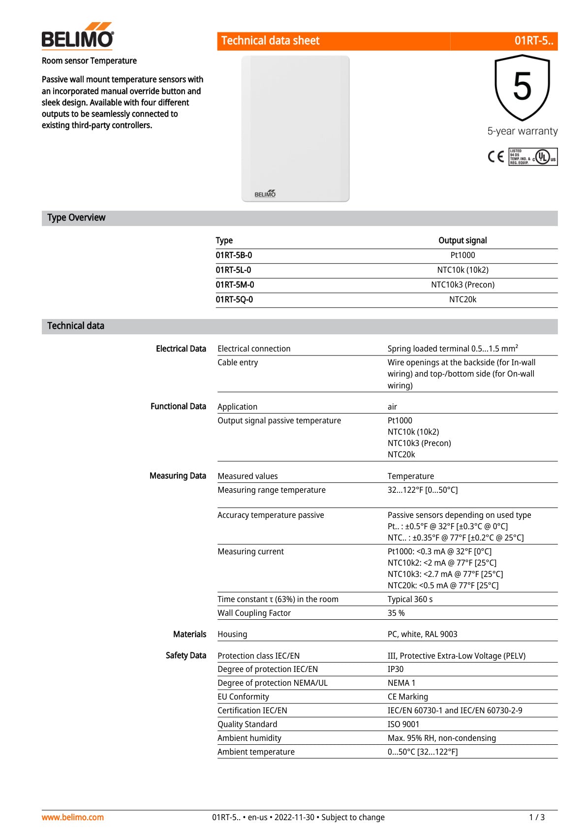 01RT 5 Datasheet