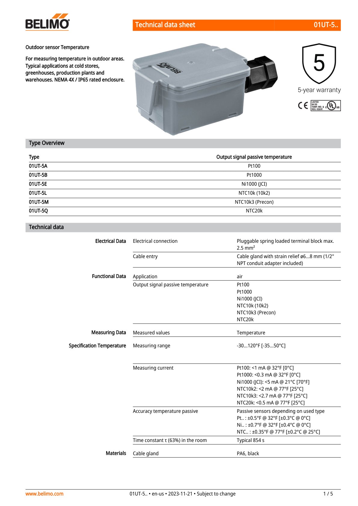 01UT 5 Datasheet