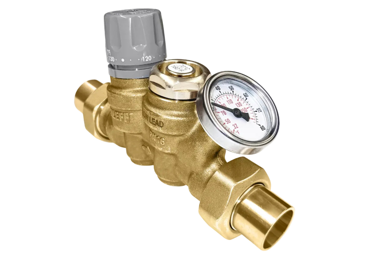 Caleffi 116240AC, 1/2" Adjustable Thermal Balancing Valve With Disinfection Bypass Cartridge