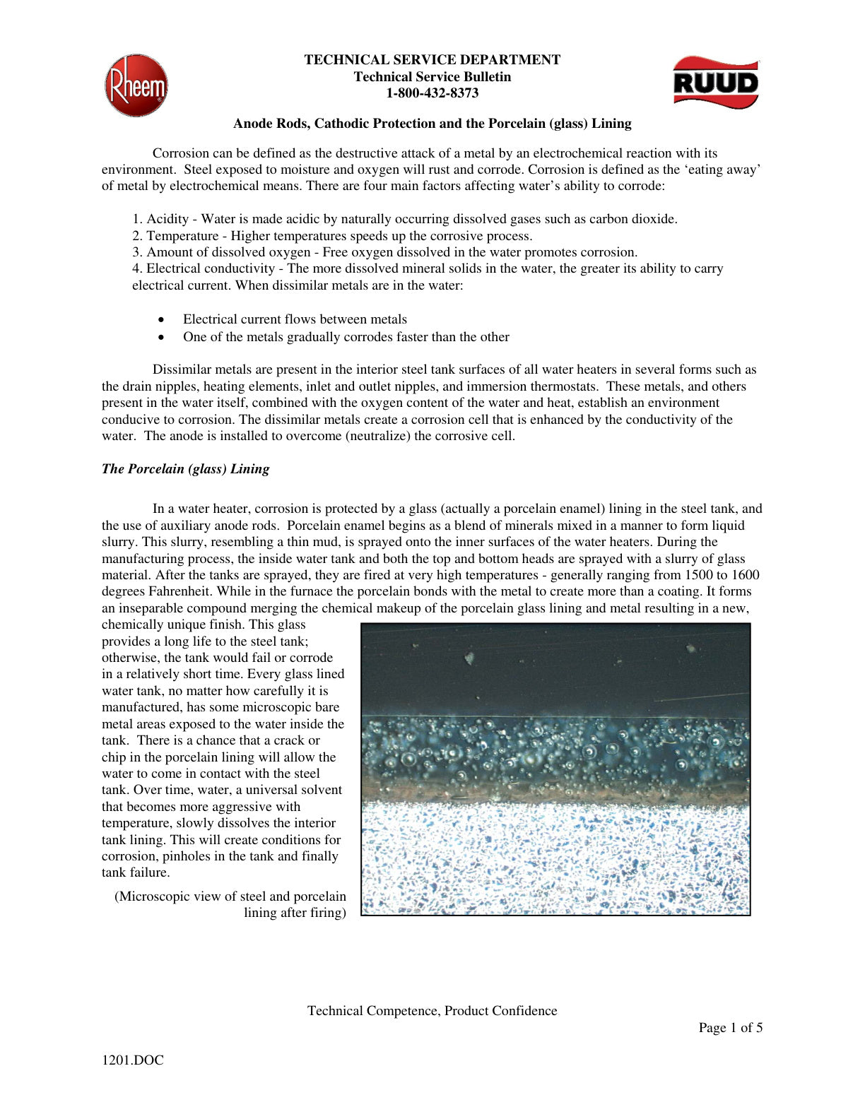 1201   Anode Rods And Cathodic Protection