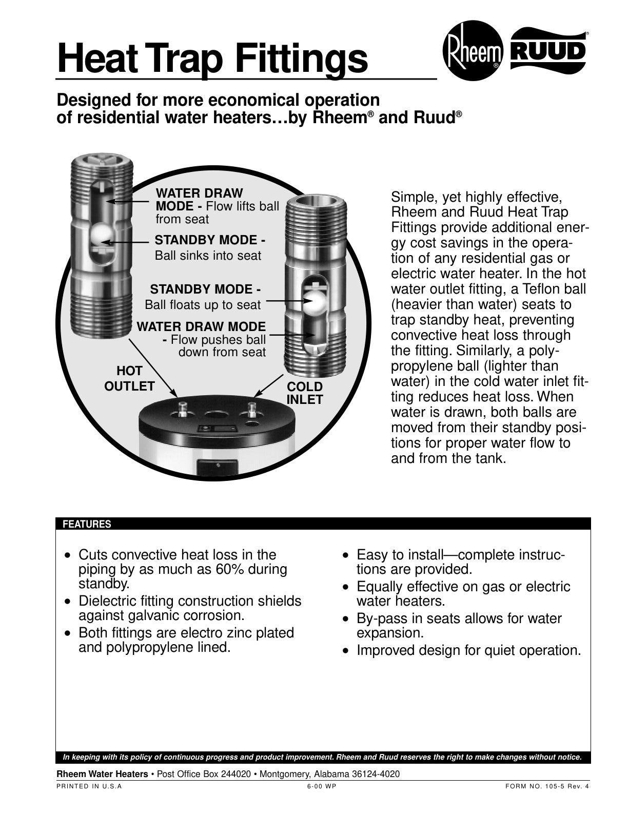 1214   Heat Trap Fitting