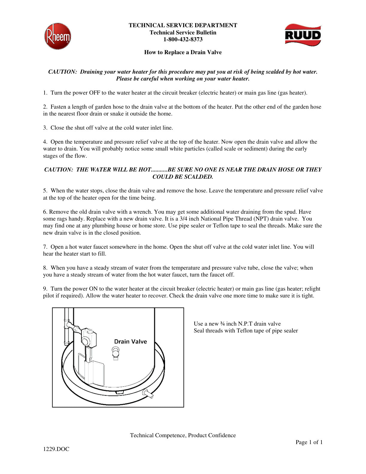 1229   How To Replace A Drain Valve