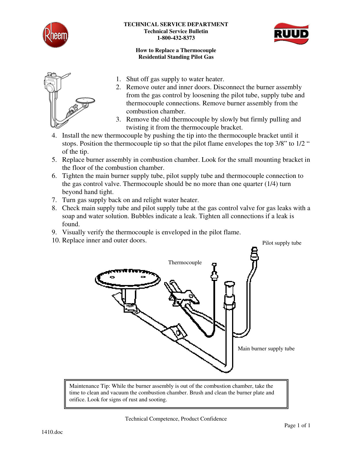 1410   How To Replace A Thermocouple