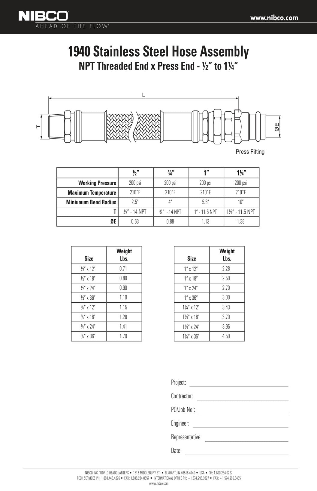 1940 Spec Sheet