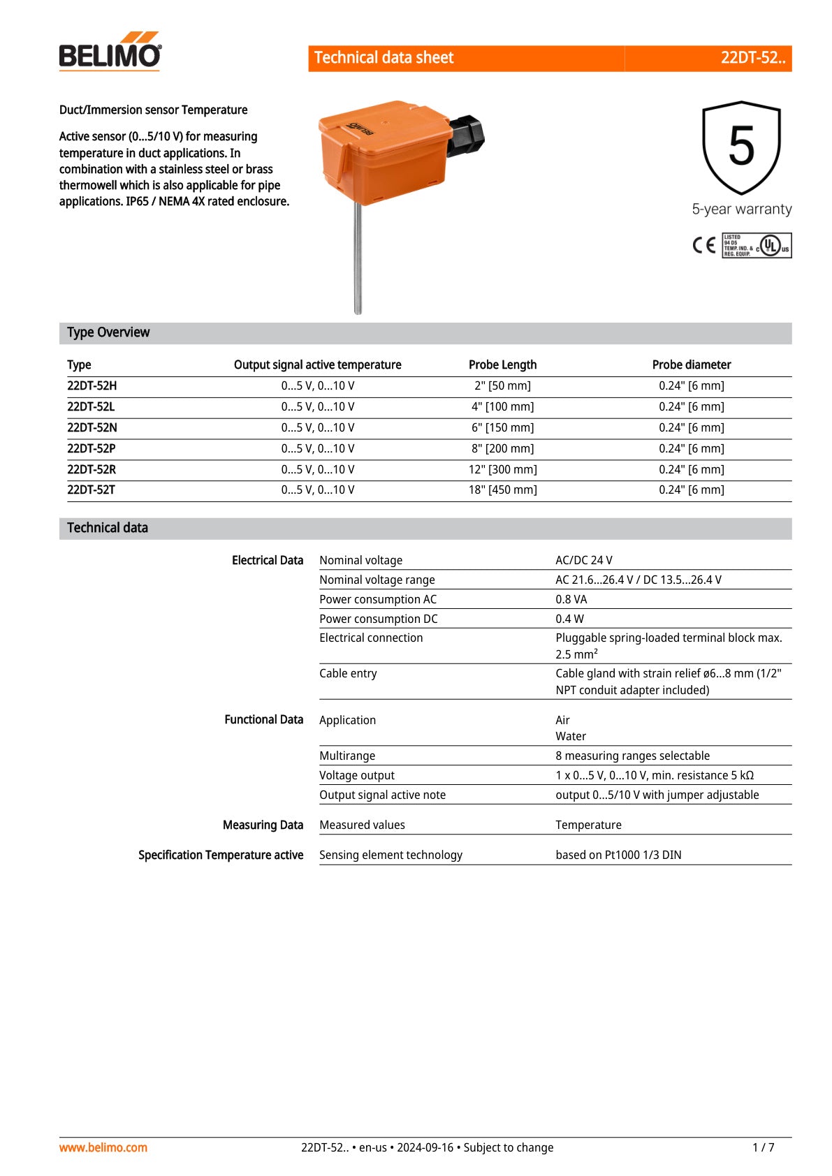 22DT 52 Datasheet