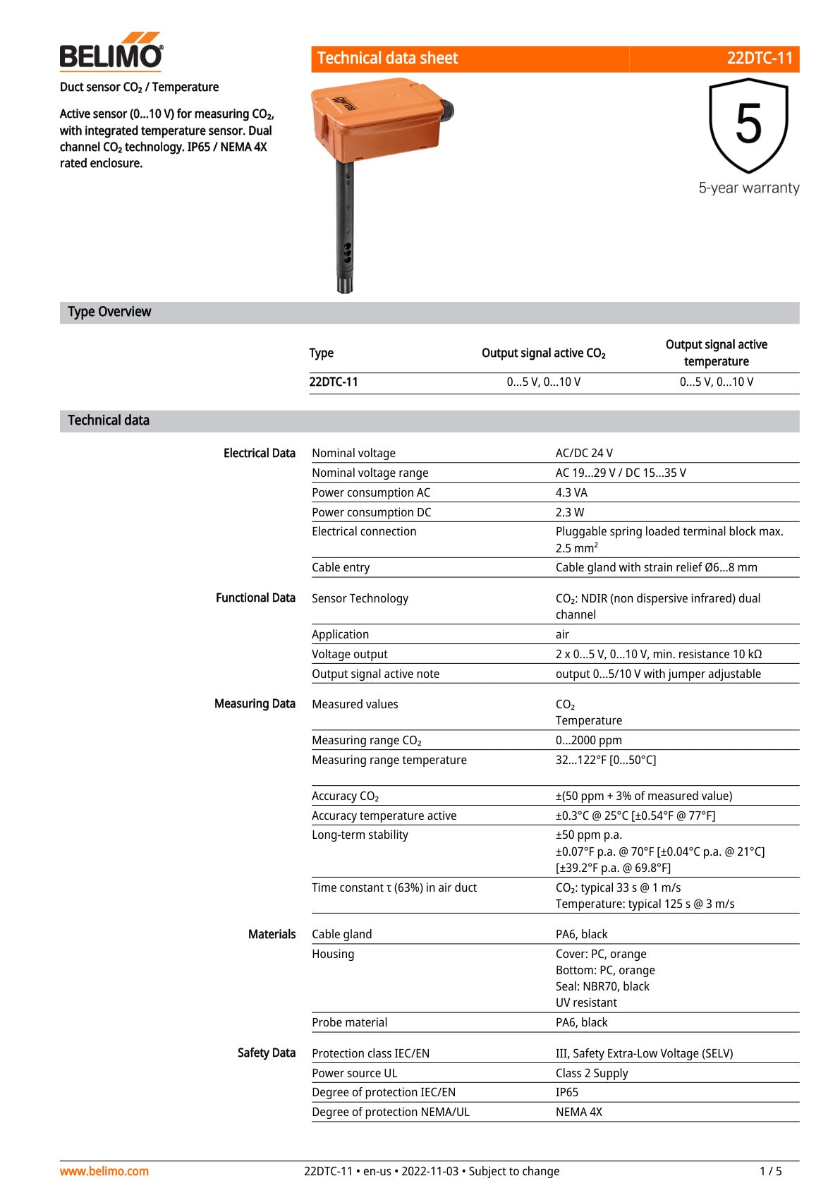 22DTC 11 Datasheet