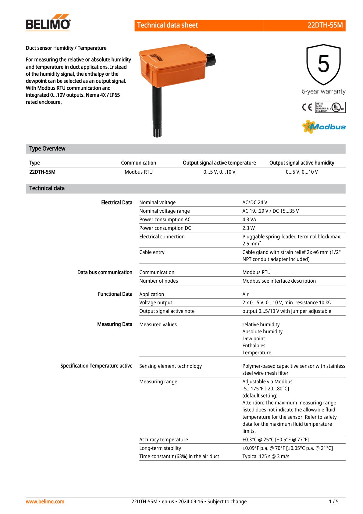 22DTH 55M Datasheet
