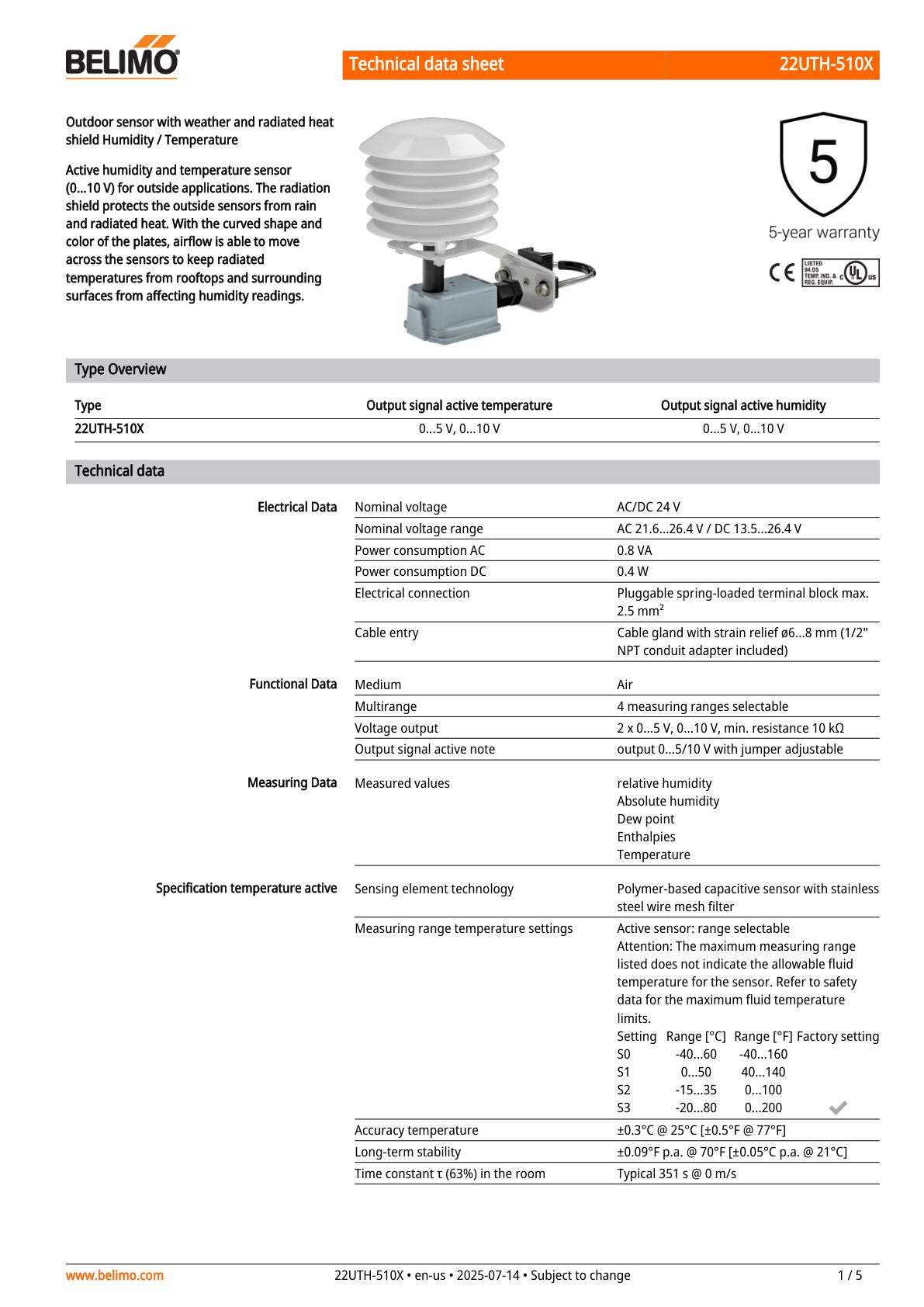 22UTH 510X Datasheet