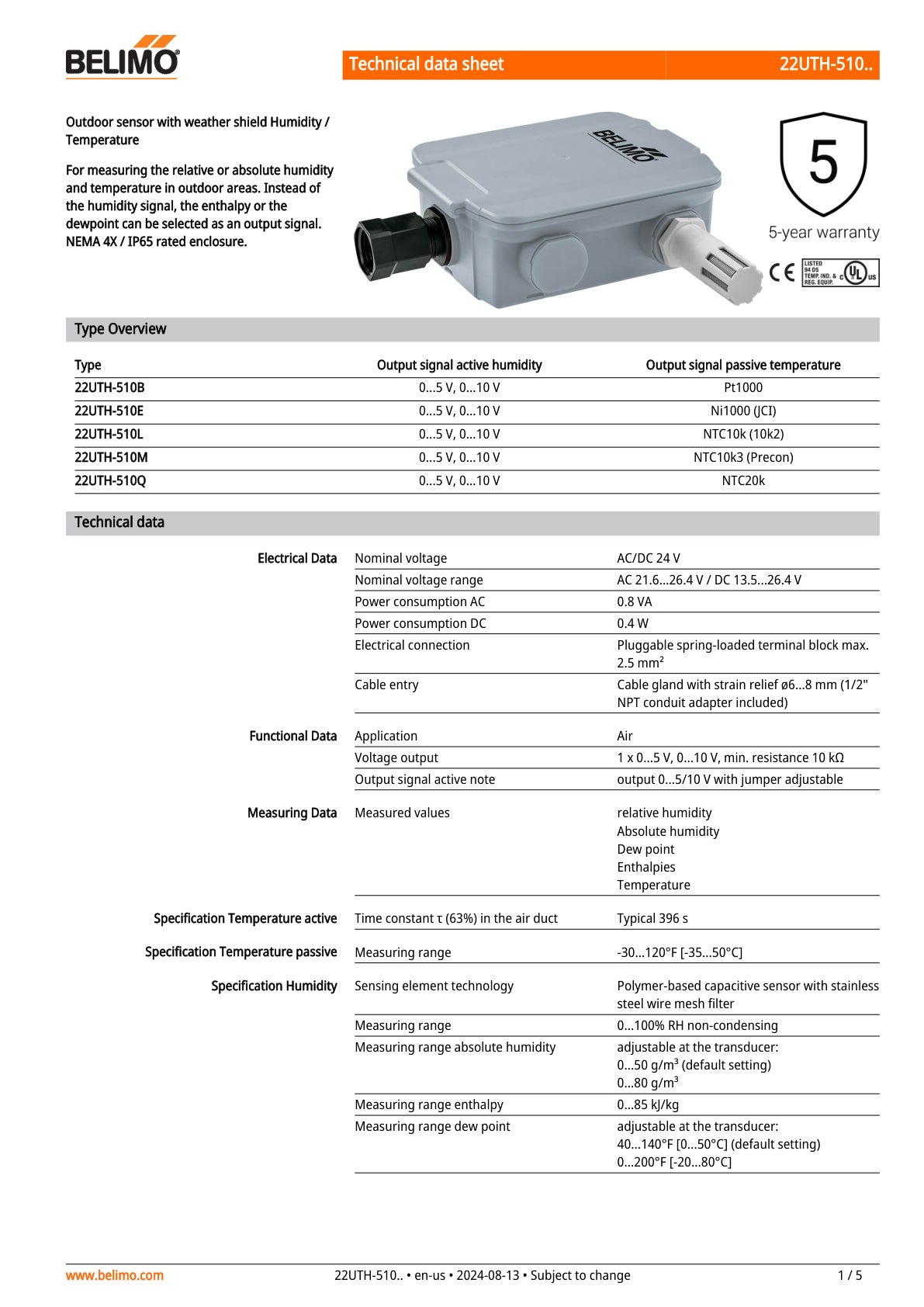 22UTH 510 Datasheet
