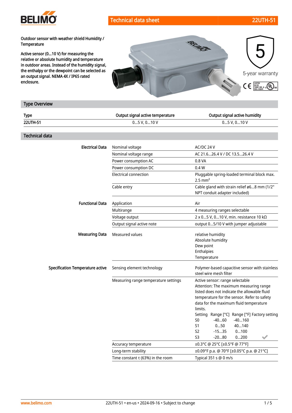 22UTH 51 Datasheet