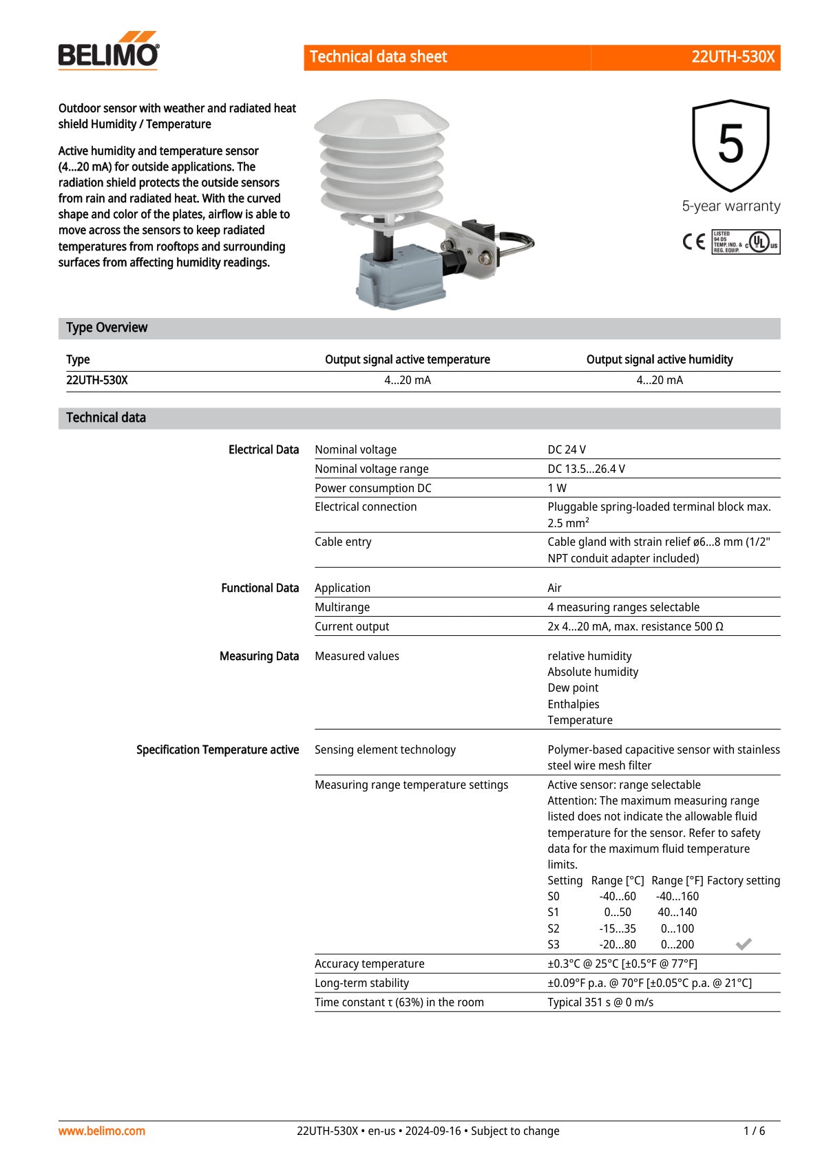 22UTH 530X Datasheet