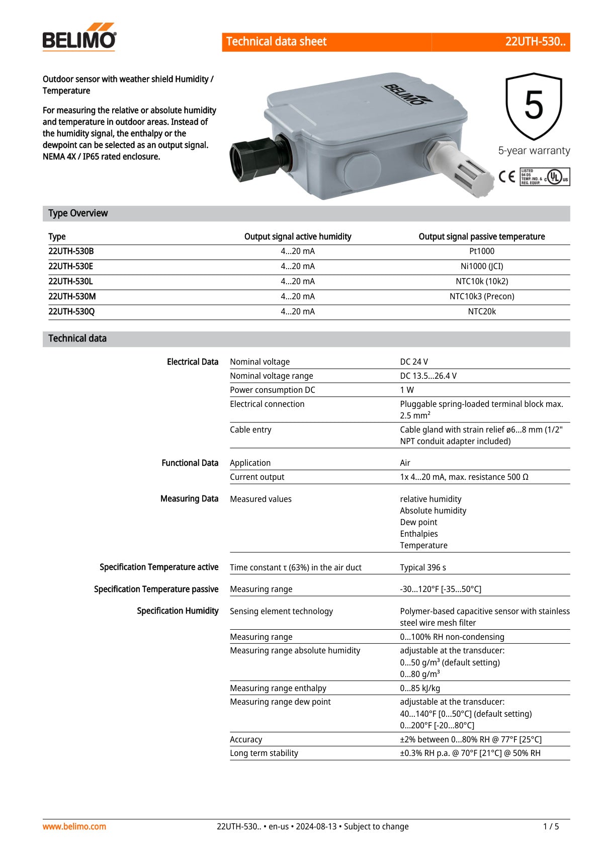 22UTH 530 Datasheet