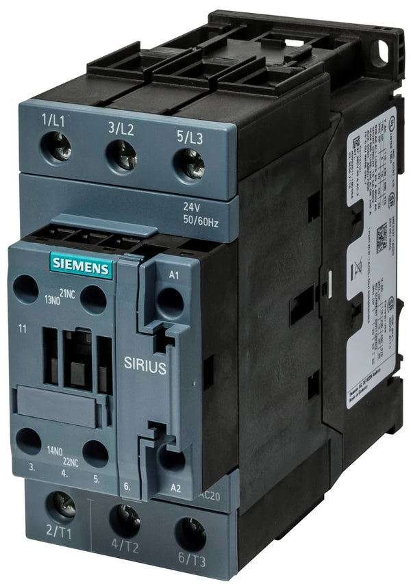 Siemens 3RT2037-1AC20, Contactor 65A 24V Screw 1NO/1NC