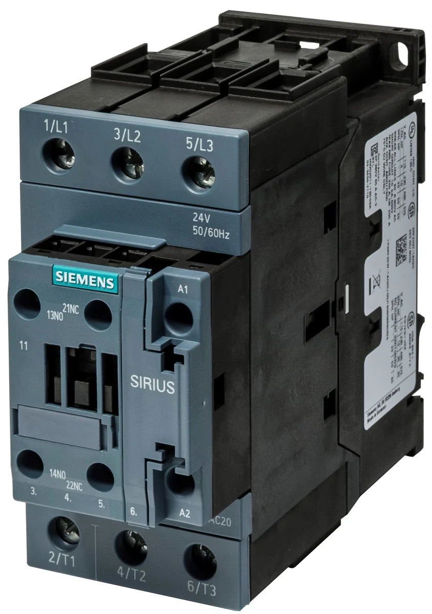 Siemens 3RT2037-1AC20, Contactor 65A 24V Screw 1NO/1NC