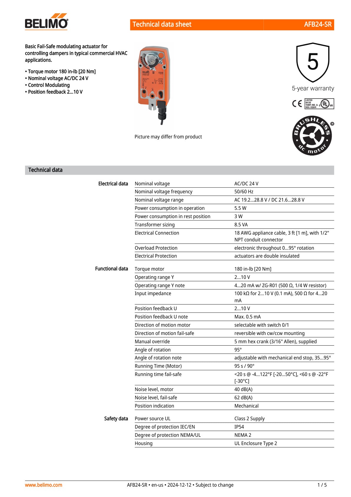 AFB24 SR Datasheet