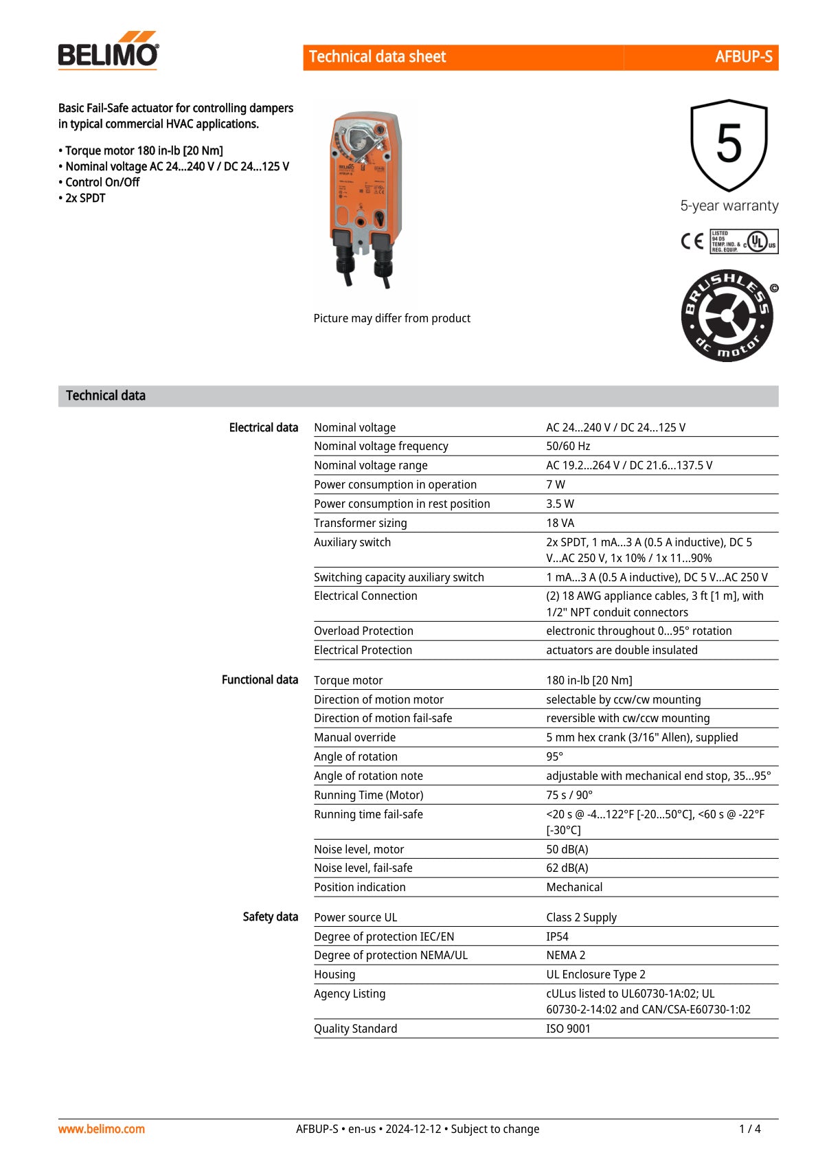AFBUP S Datasheet
