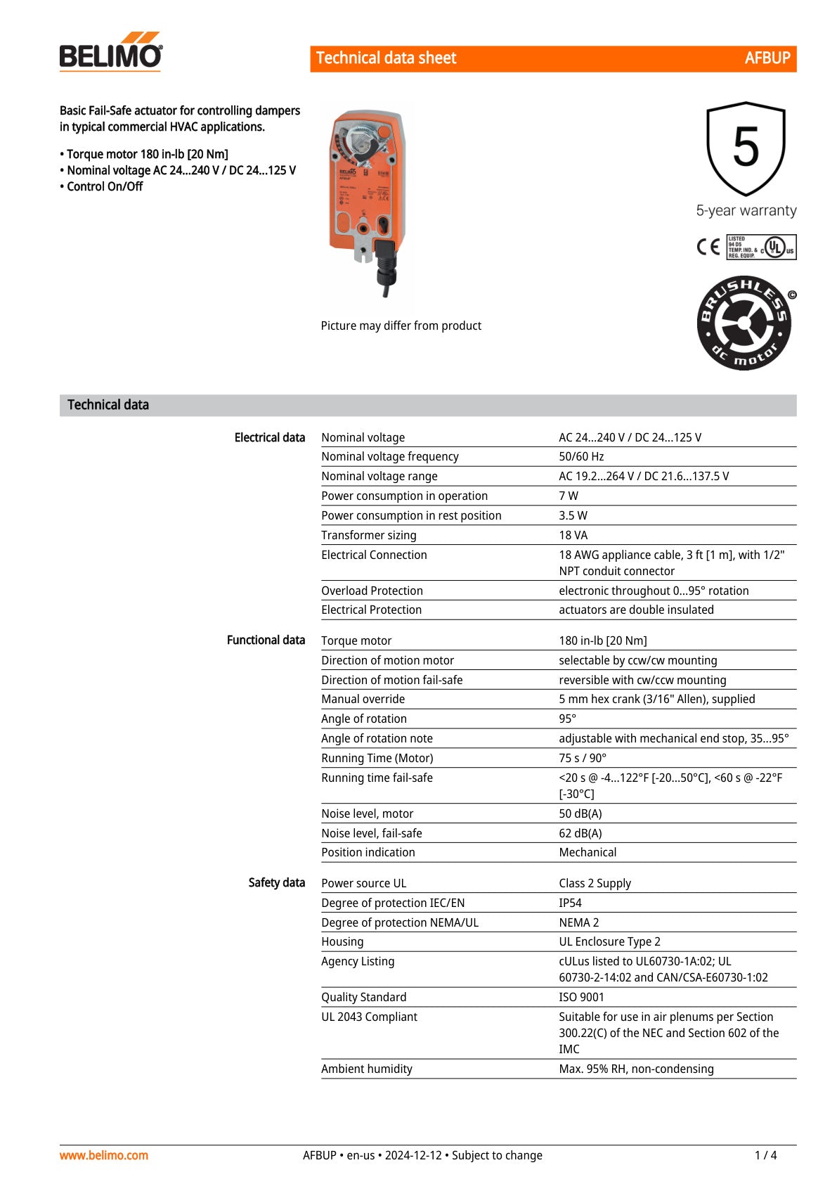 AFBUP Datasheet