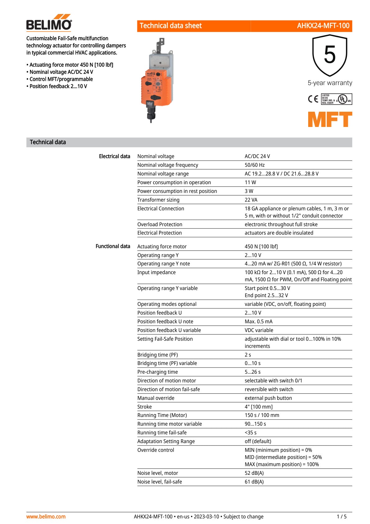 AHKX24 MFT 100 Datasheet