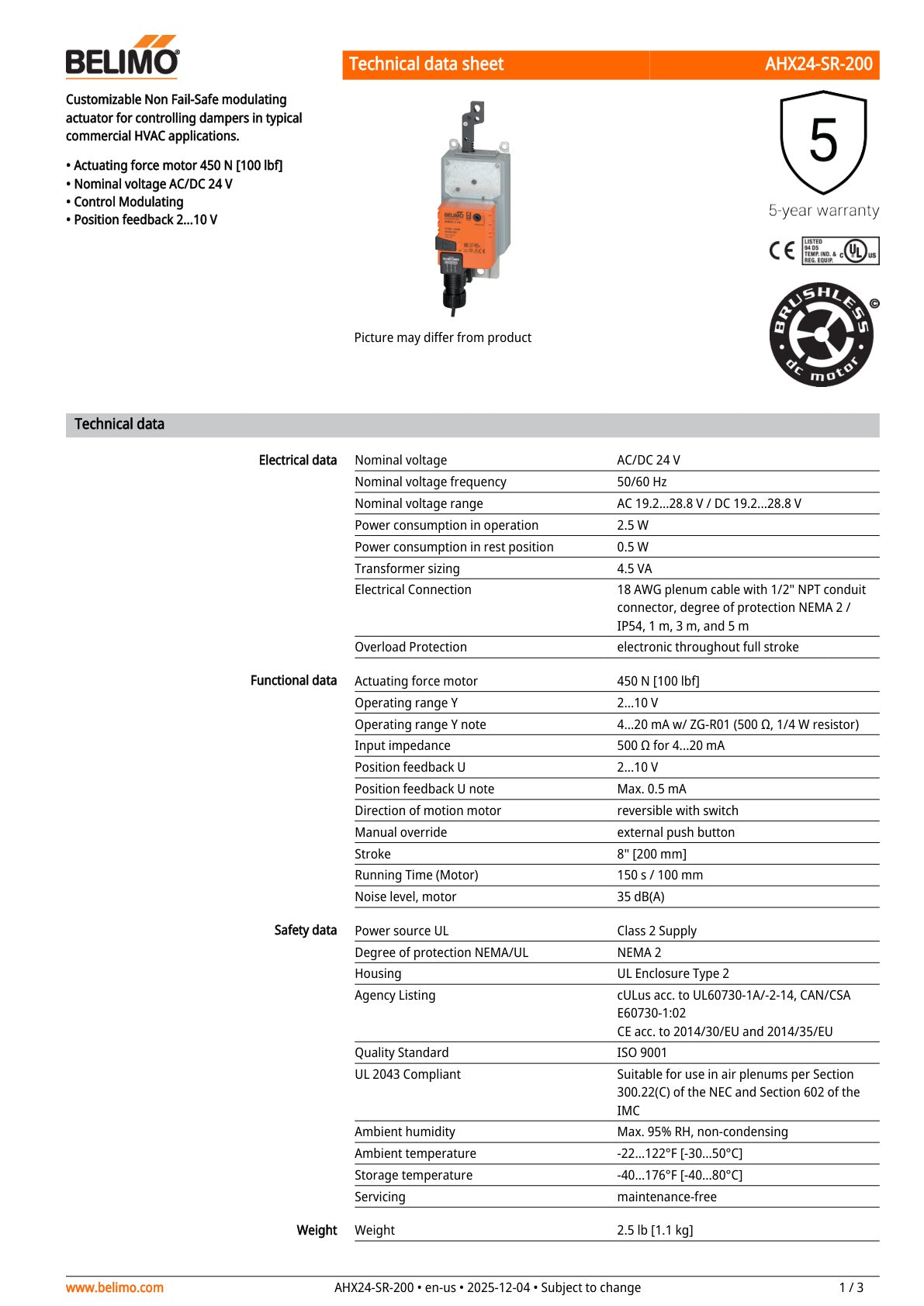AHX24 SR 200 Datasheet