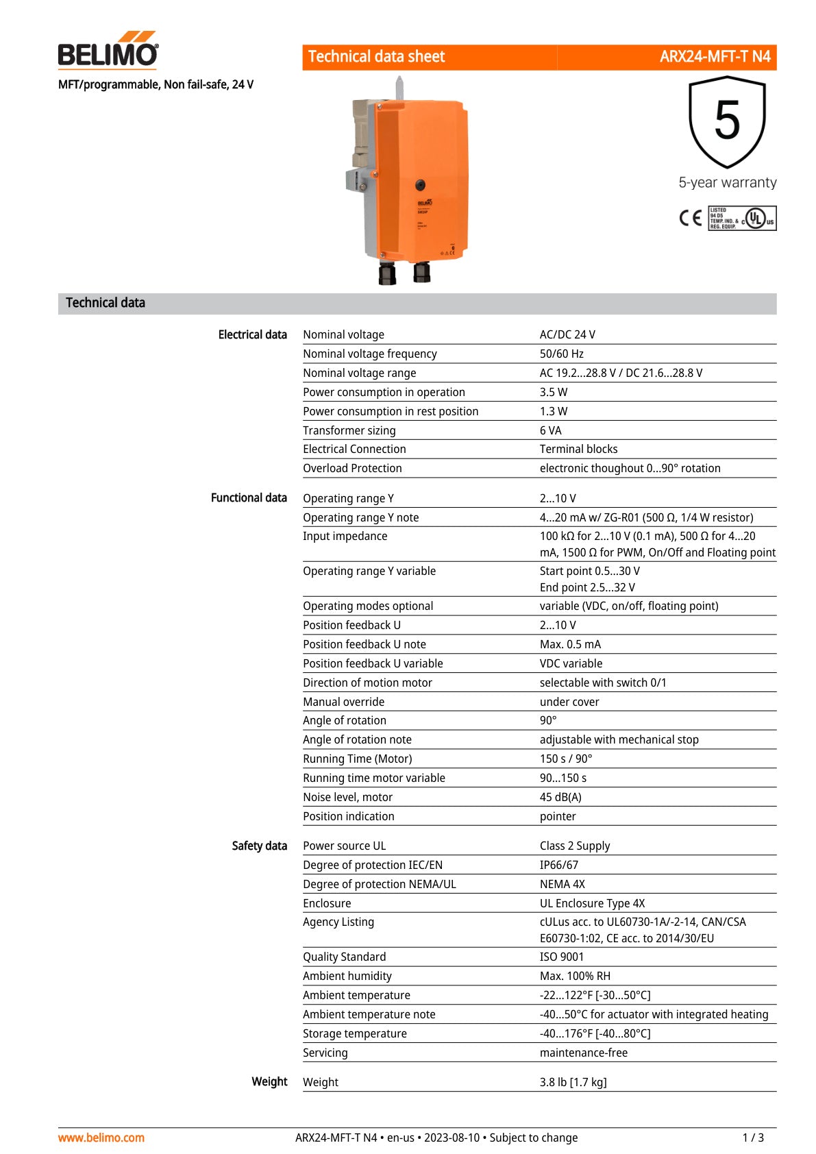 ARX24 MFT T N4 Datasheet