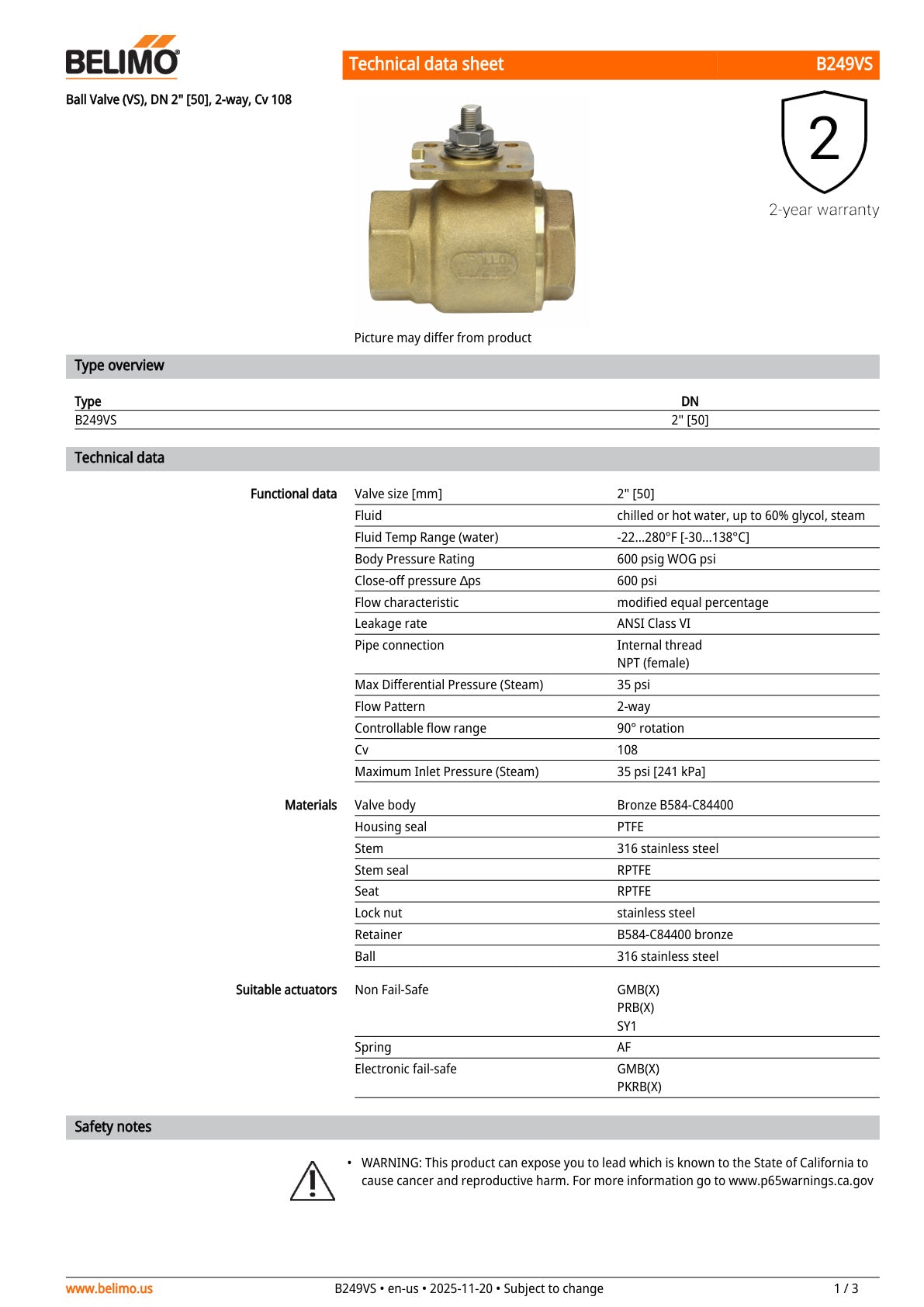 B249VS PRBUP 3 T Assembly