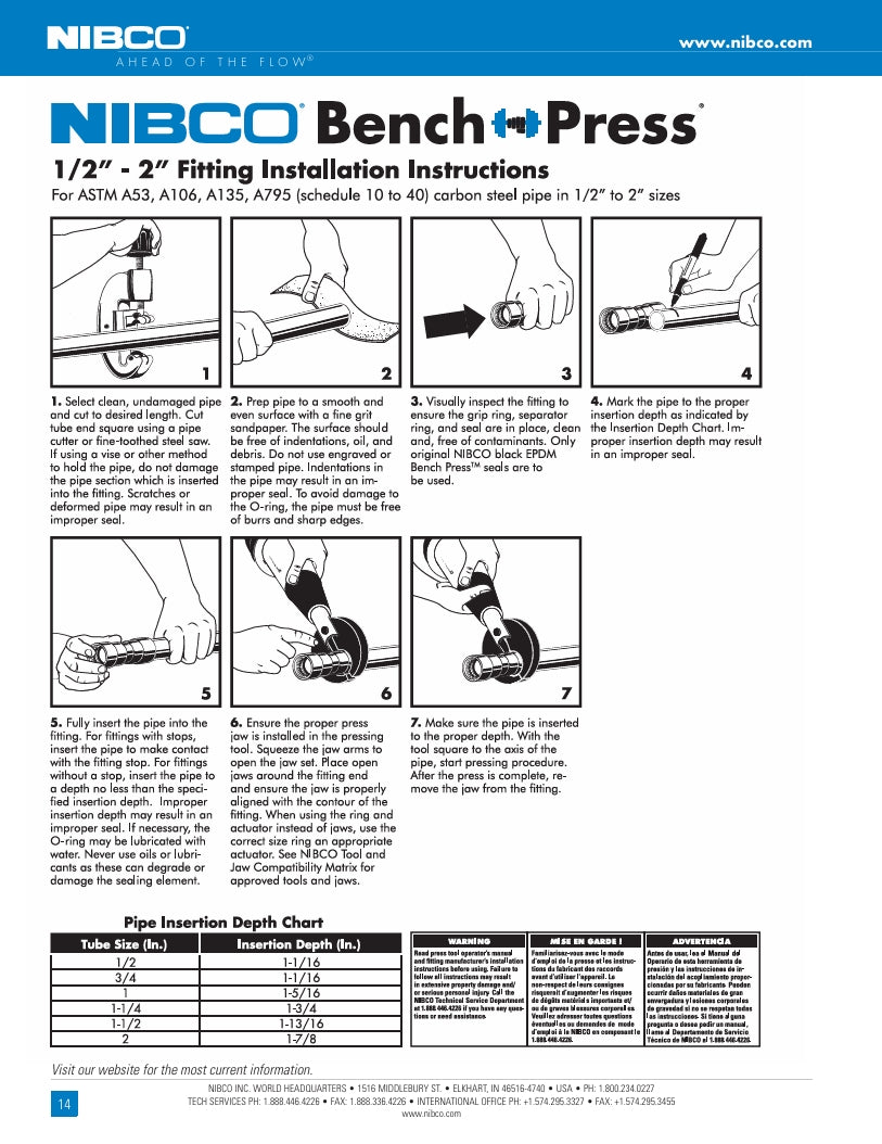 BenchPress BenchPressG Installation Instructions