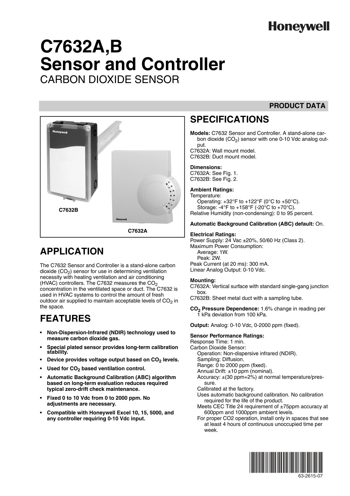C7632A B Sensor And Controller