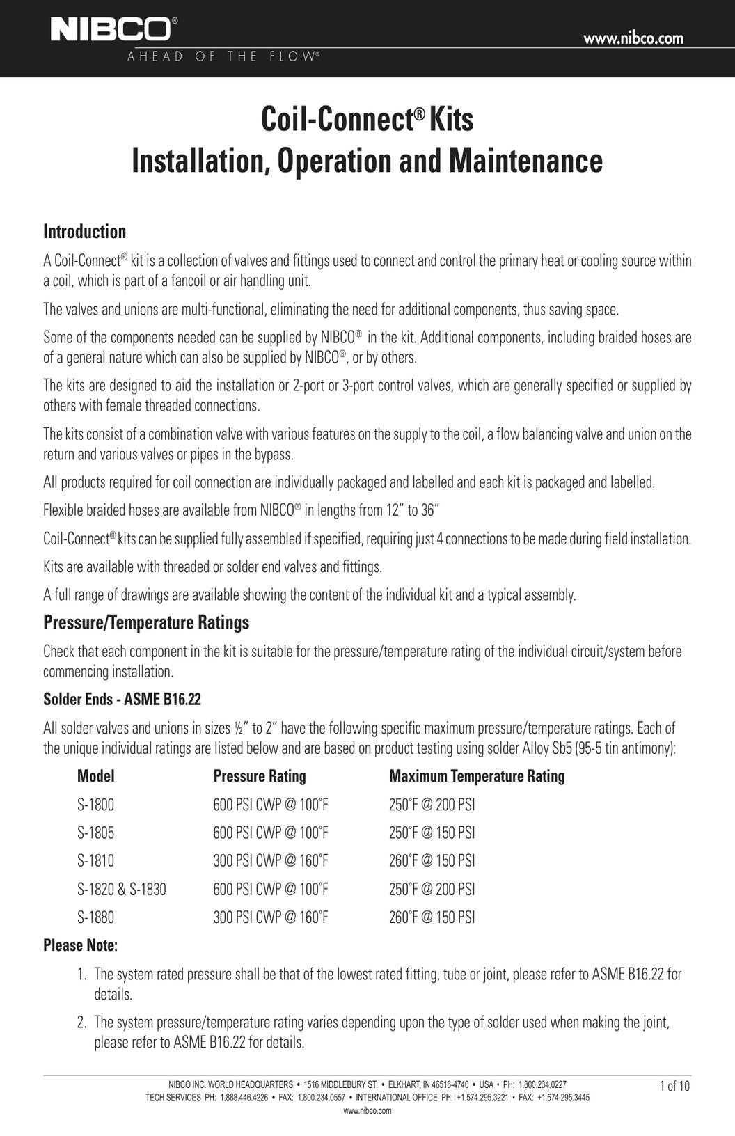 Coil Connect Kits IOM Manual