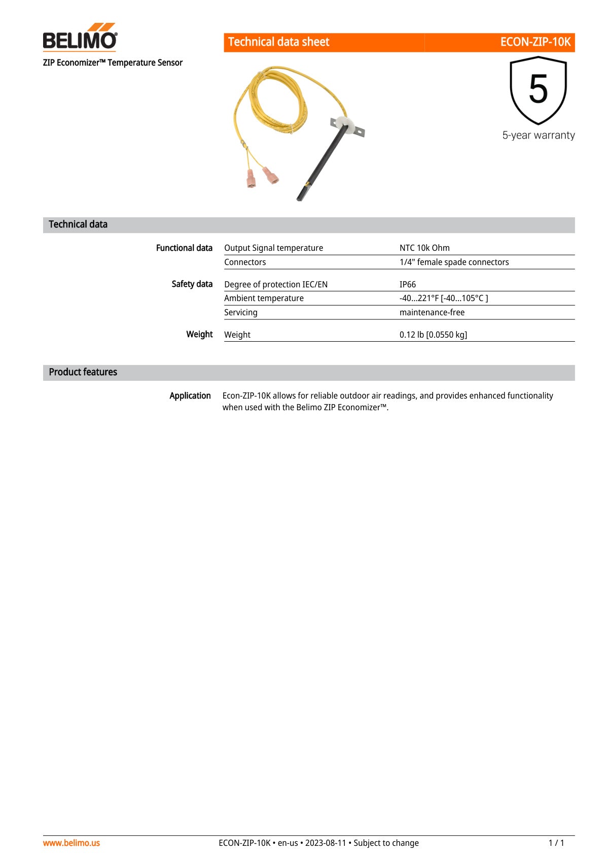 ECON ZIP 10K Datasheet