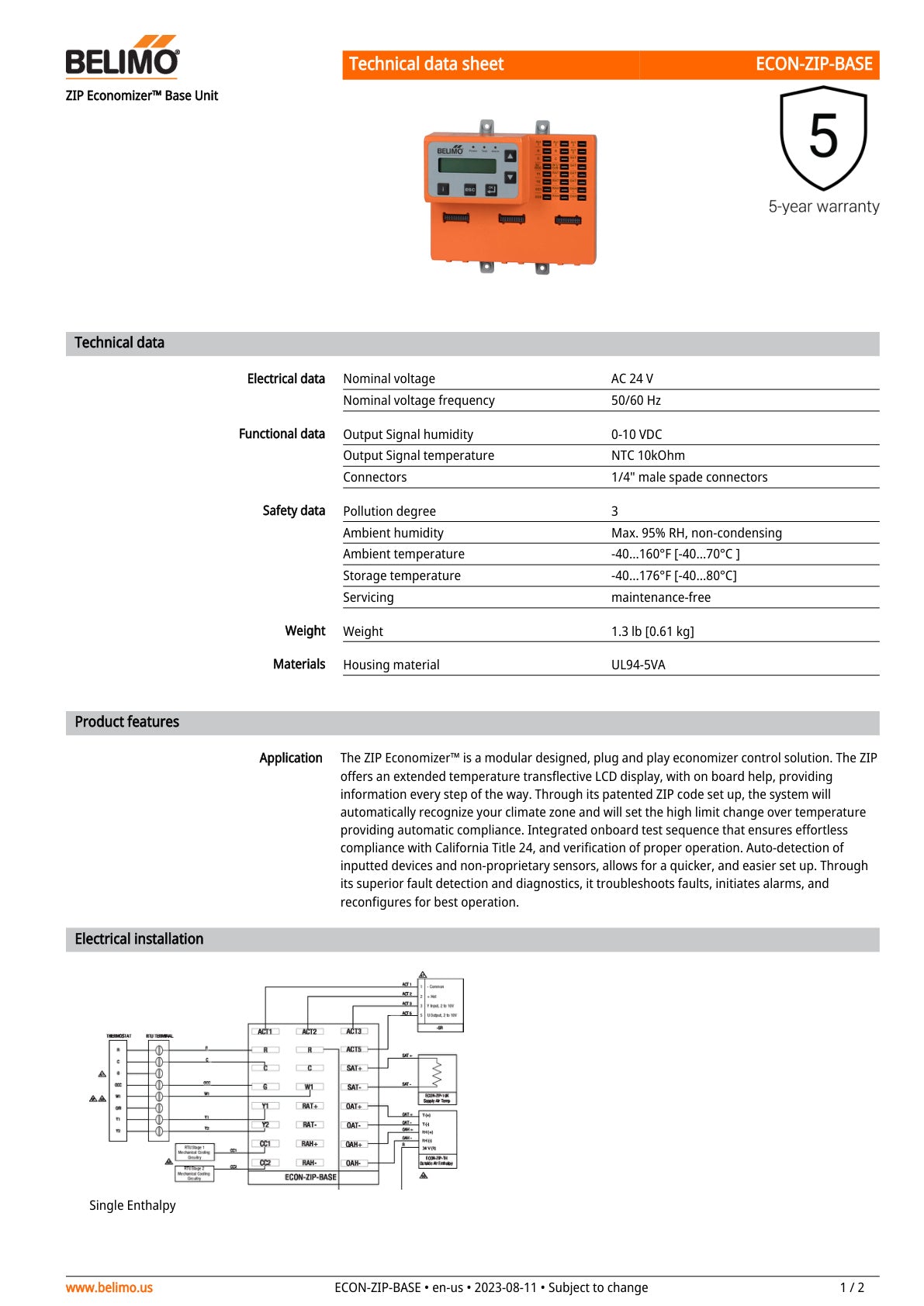 ECON ZIP BASE Datasheet