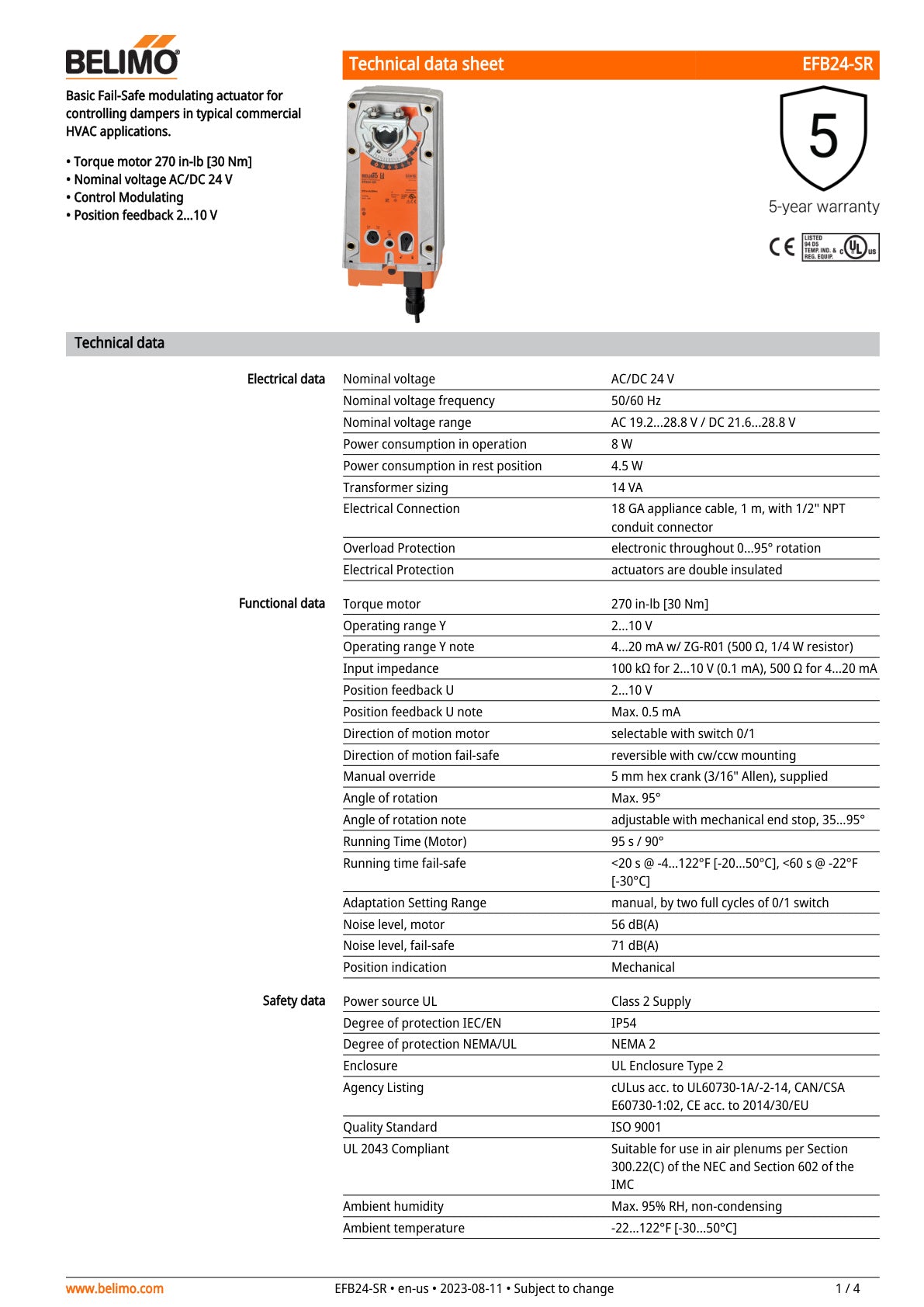 EFB24 SR Datasheet
