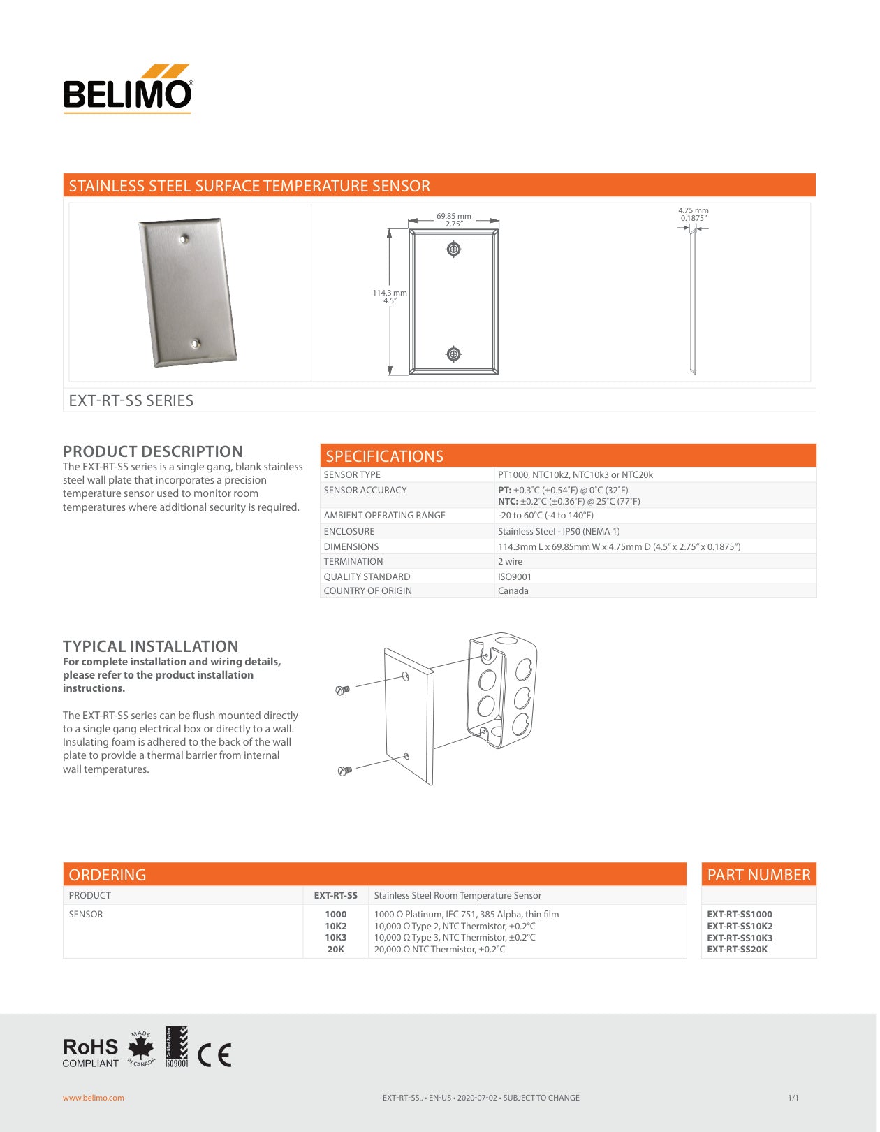 EXT RT SS Datasheet