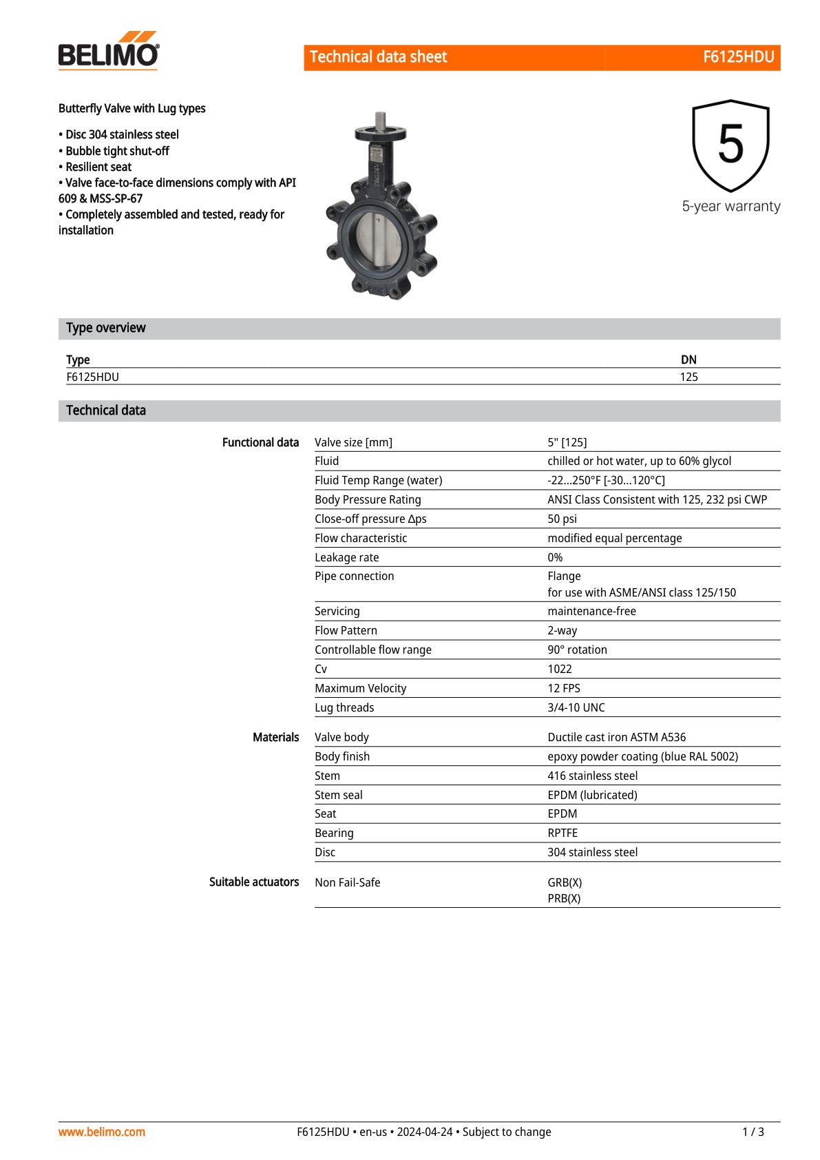 F6125HDU GRX24 MFT Assembly