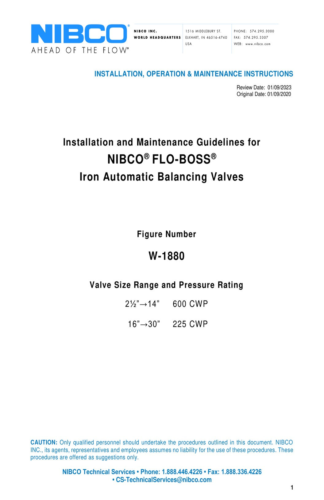 FLO BOSS Iron Automatic Balancing Valves IOM Manual