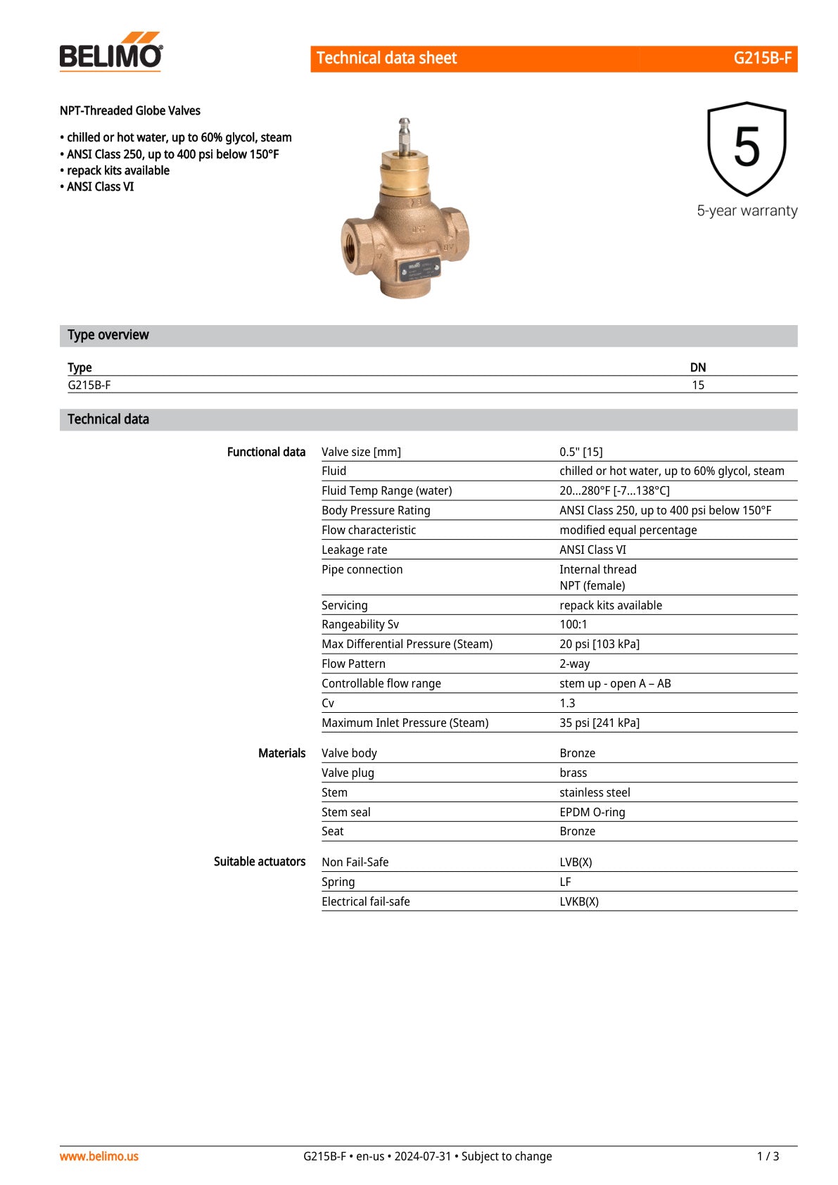 G215B F Datasheet