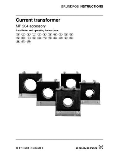 Current transformer, MP 204 (Installation and operating instructions)