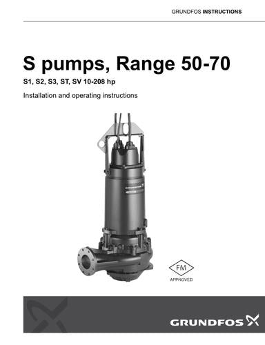 S pumps, ranges 50-70 (S1, S2, S3, ST, SV, 10-208 hp) (I & O instructions)