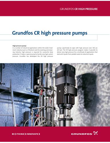 Grundfos CR high pressure pumps (Product brochure)