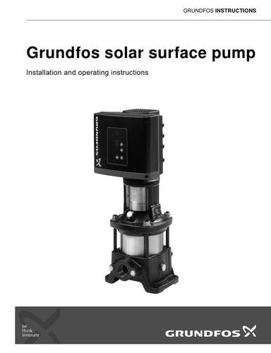 Grundfos solar surface pump (Installation and operating instructions)