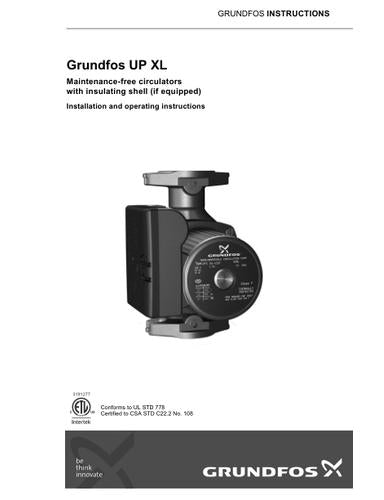 Grundfos UP XL (Installation and operating instructions)