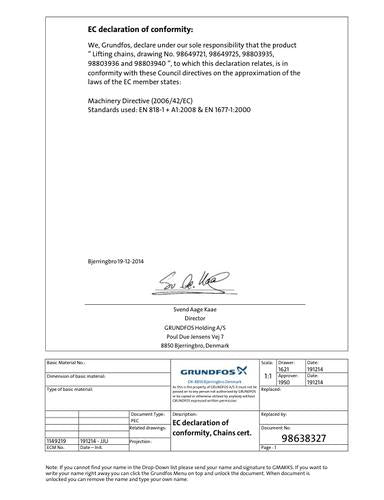 EC declaration of conformity (Lifting chains) (Installation and operating instructions)