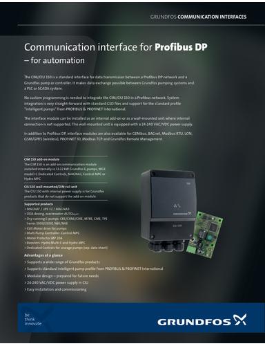Communication interface for Profibus DP - for automation (Data sheet)