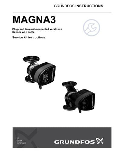 MAGNA3, Plug- and terminal-connected versions / Sensor with cable (Service kit instructions)