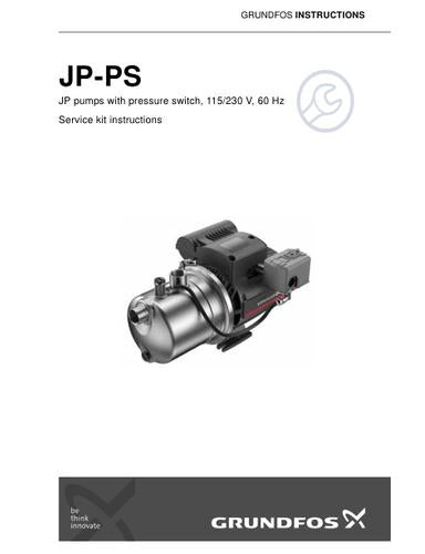 JP - PS, JP pumps with pressure switch, 115/230 V (Service kit instructions)