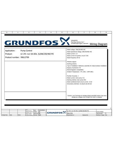 Pump Control, LC 241 1x3-12A DOL 3x208/230/460 PO (Wiring Diagram)