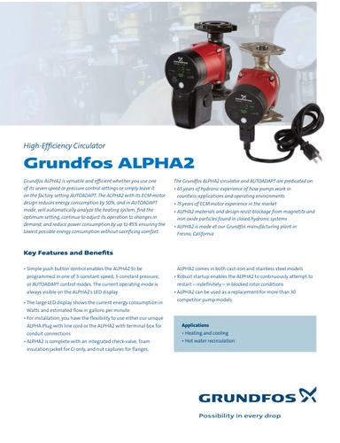 ALPHA2, High-efficiency Circulator (Product brochure)