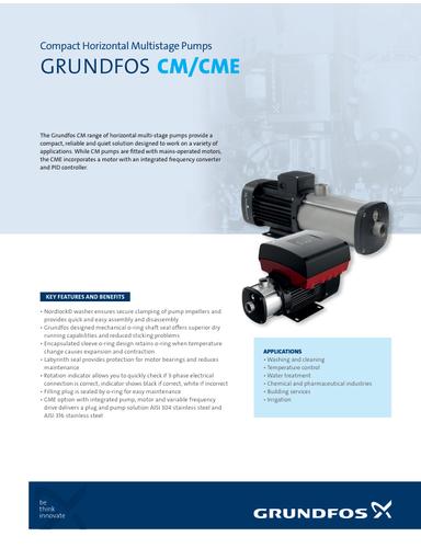 CM, CME, Compact Horizontal Multistage Pumps (Data sheet)