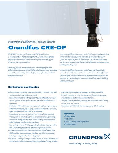 GRUNDFOS CRE-DP, Proportional Differential Pressure System (Data sheet)